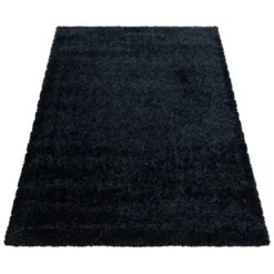 Hochflor Teppich - Blushy Schwarz Meliert