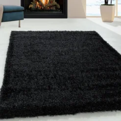 Hochflor Teppich - Blushy Schwarz Meliert