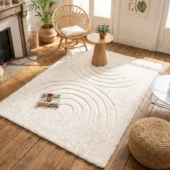 Hochflor Teppich - Carvy Arches Creme