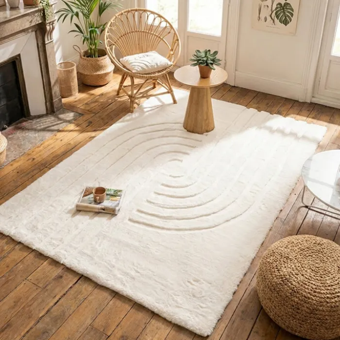 Hochflor Teppich - Carvy Curves Creme
