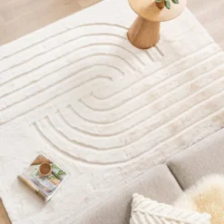 Hochflor Teppich - Carvy Curves Creme