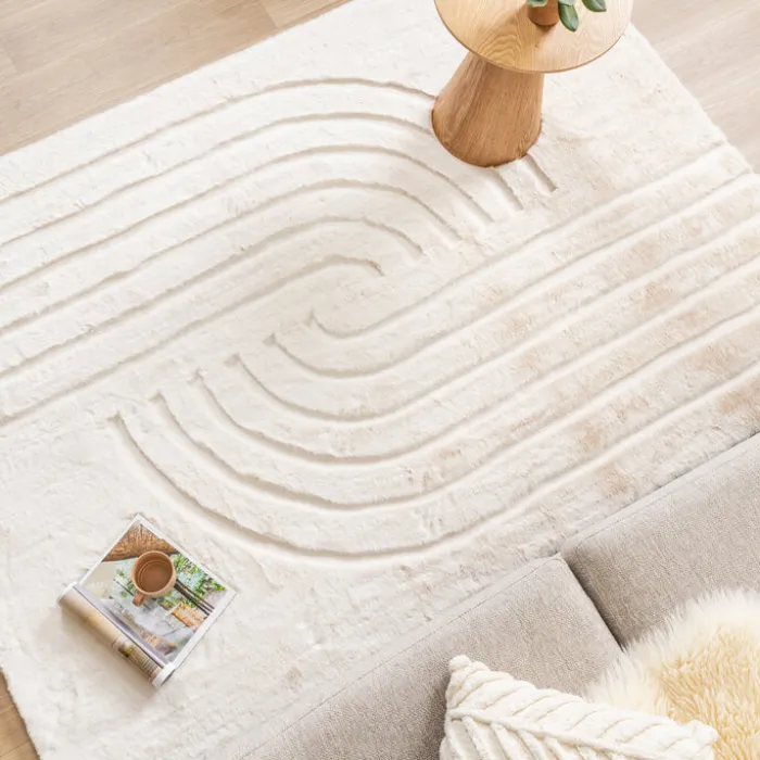 Hochflor Teppich - Carvy Curves Creme