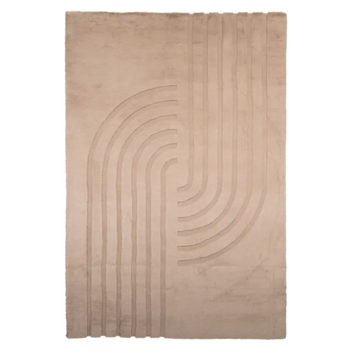 Hochflor Teppich - Carvy Curves Taupe