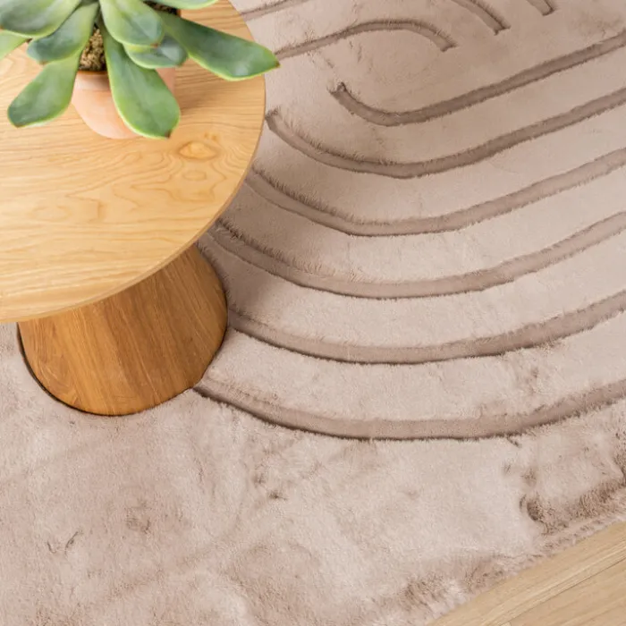 Hochflor Teppich - Carvy Curves Taupe