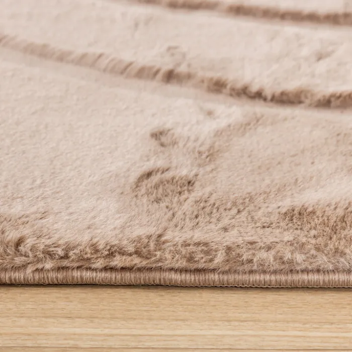 Hochflor Teppich - Carvy Curves Taupe