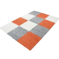 Hochflor Teppich - Cube Terrakotta
