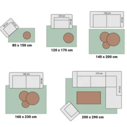 Hochflor Teppich - Cube Türkis