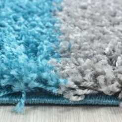 Hochflor Teppich - Cube Türkis