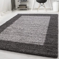 Hochflor Teppich - Edge Grau