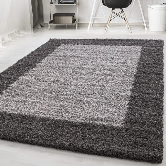 Hochflor Teppich - Edge Grau