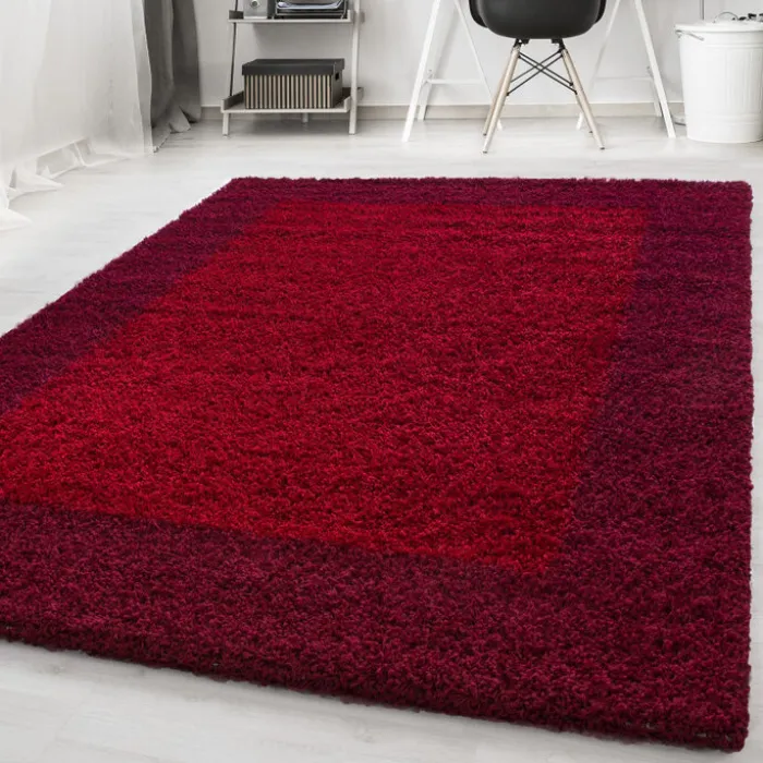 Hochflor Teppich - Edge Rot