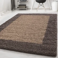 Hochflor Teppich - Edge Taupe