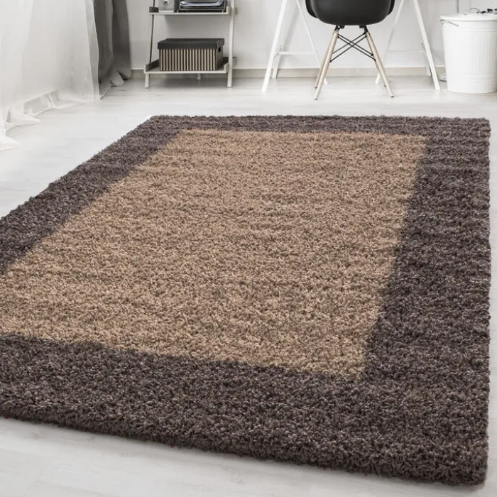 Hochflor Teppich - Edge Taupe