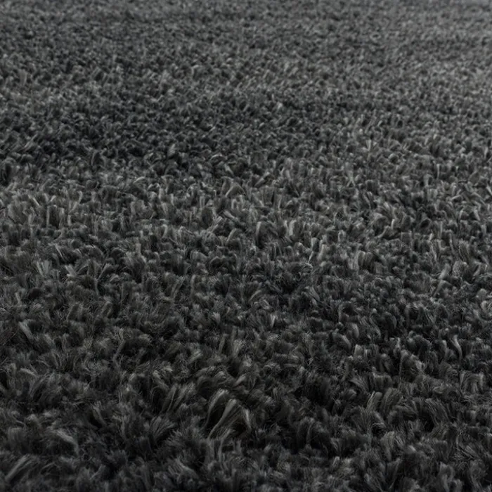 Hochflor Teppich - Fuzzy Dunkelgrau