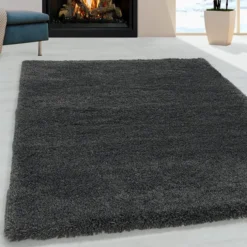 Hochflor Teppich - Fuzzy Dunkelgrau