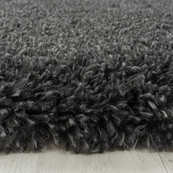 Hochflor Teppich - Fuzzy Dunkelgrau
