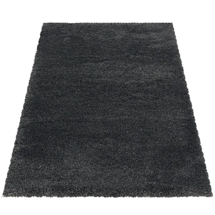 Hochflor Teppich - Fuzzy Dunkelgrau