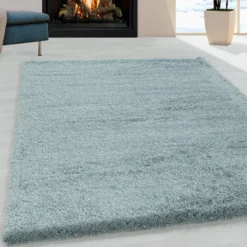 Hochflor Teppich - Fuzzy Hellblau