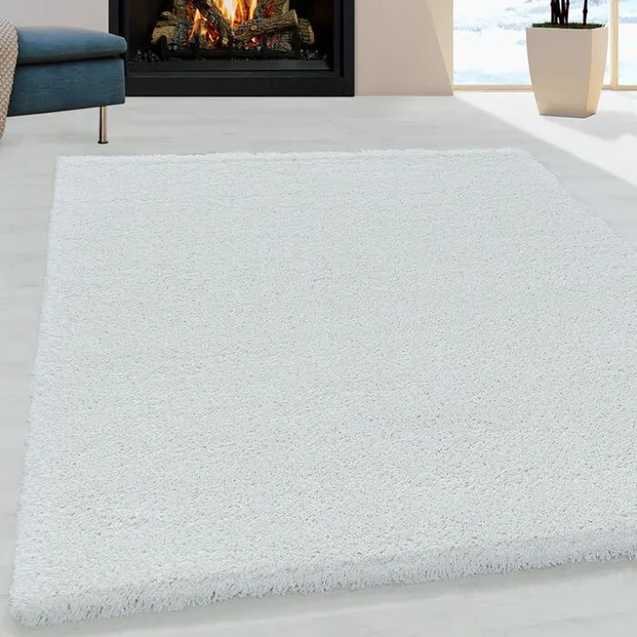 Hochflor Teppich - Fuzzy Weiß