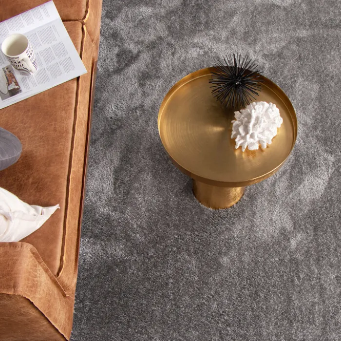 Hochflor Teppich - Glazy Hellgrau