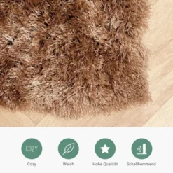 Hochflor Teppich - Glorious Taupe