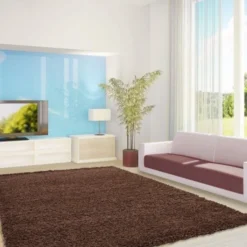 Hochflor Teppich - Life Braun