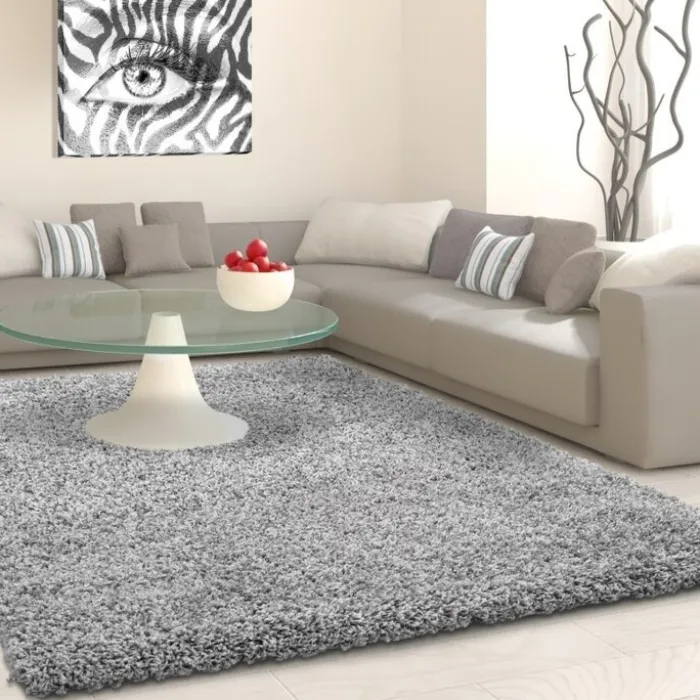 Hochflor Teppich - Life Hellgrau