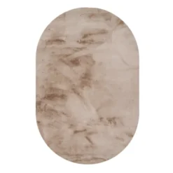 Hochflor Teppich Oval - Comfy Supreme Taupe