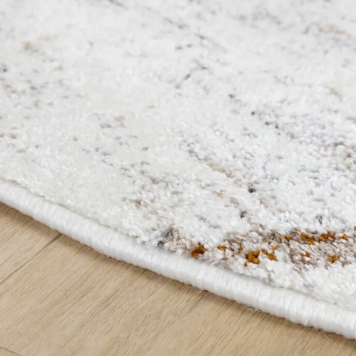 Hochflor Teppich Rund - Blend Aztec Creme Bunt