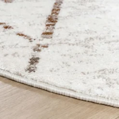 Hochflor Teppich Rund - Blend Diamond Creme Bunt