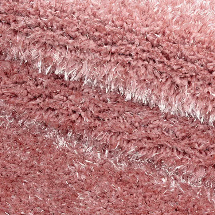 Hochflor Teppich Rund - Blushy Rosa