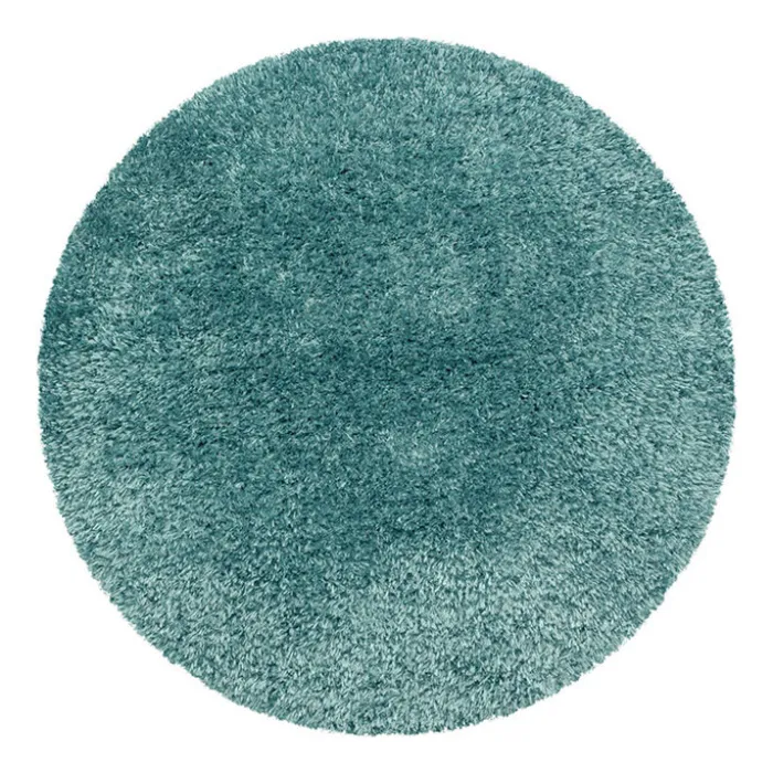 Hochflor Teppich Rund - Blushy Türkis
