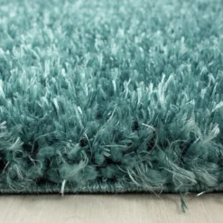 Hochflor Teppich Rund - Blushy Türkis