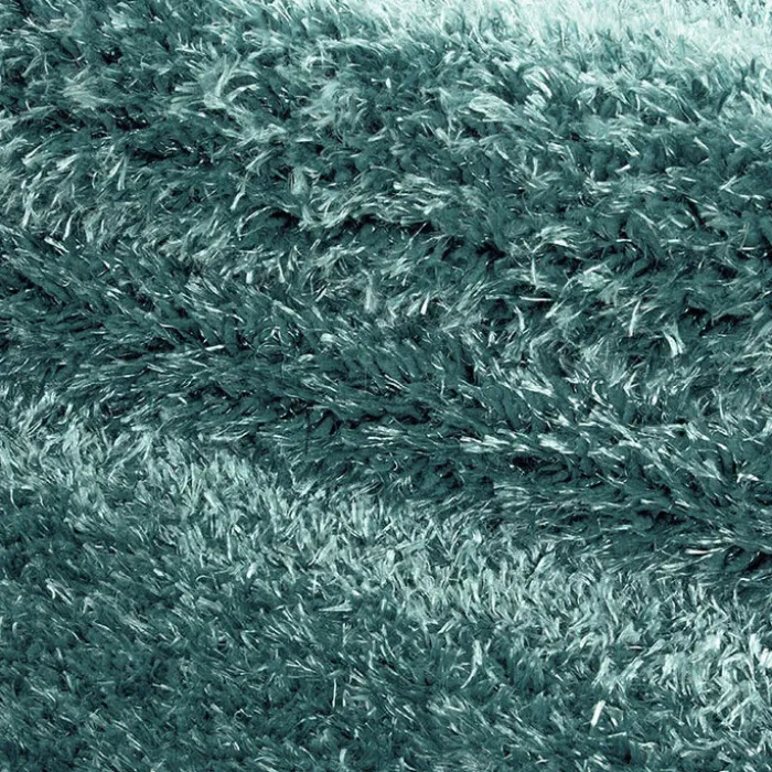 Hochflor Teppich Rund - Blushy Türkis