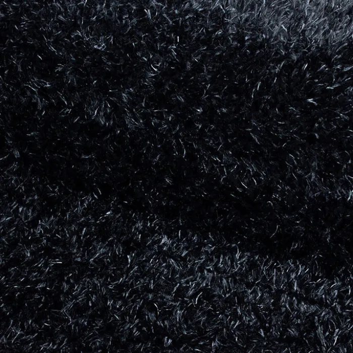 Hochflor Teppich Rund - Blushy Schwarz Meliert