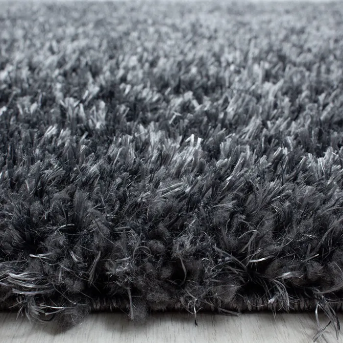 Hochflor Teppich Rund - Blushy Dunkelgrau