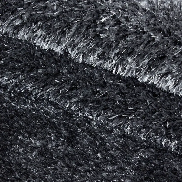 Hochflor Teppich Rund - Blushy Dunkelgrau