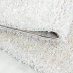 Hochflor Teppich Rund - Blushy Creme Weiß