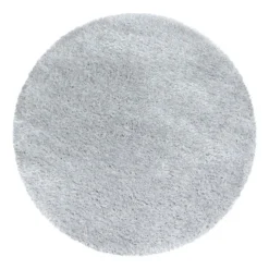 Hochflor Teppich Rund - Blushy Hellgrau