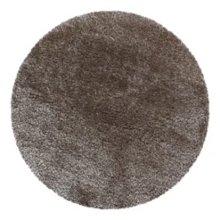 Hochflor Teppich Rund - Blushy Taupe