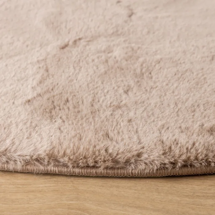 Hochflor Teppich Rund - Carvy Arches Taupe