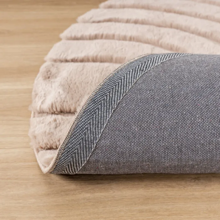 Hochflor Teppich Rund - Carvy Arches Taupe