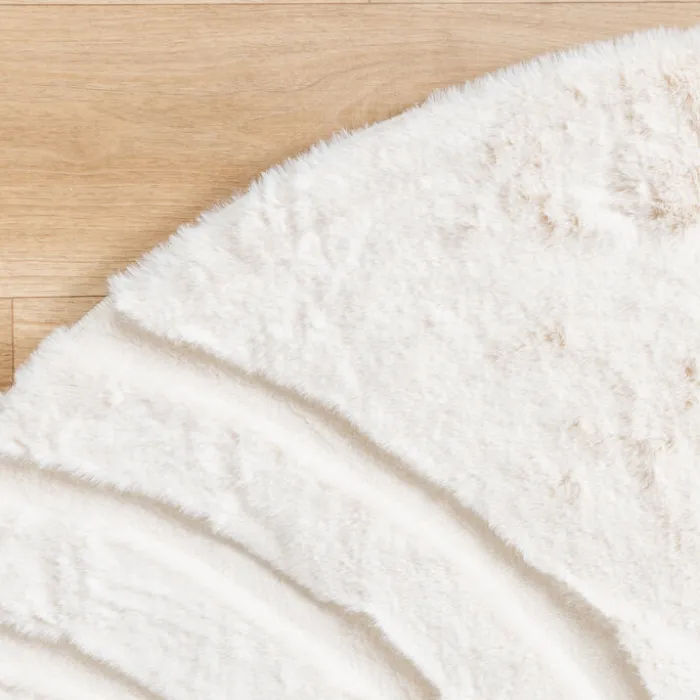 Hochflor Teppich Rund - Carvy Arches Creme