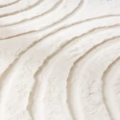 Hochflor Teppich Rund - Carvy Arches Creme