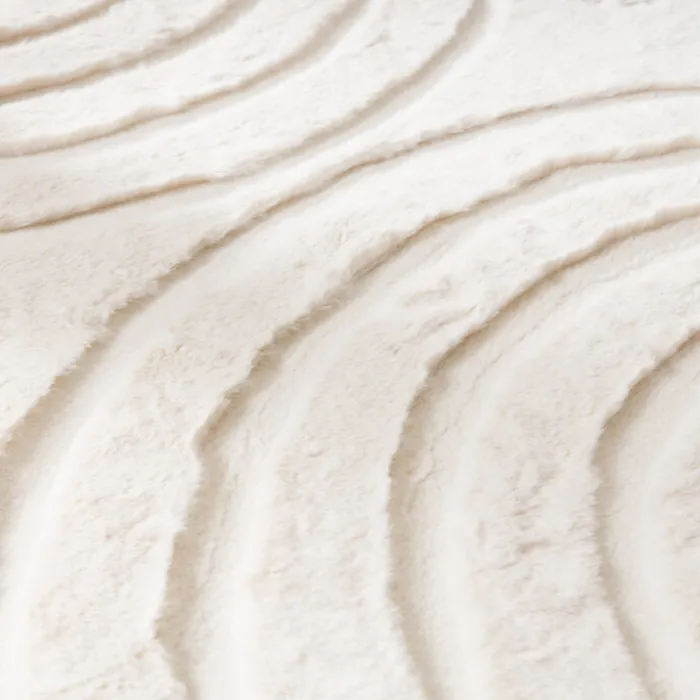 Hochflor Teppich Rund - Carvy Arches Creme