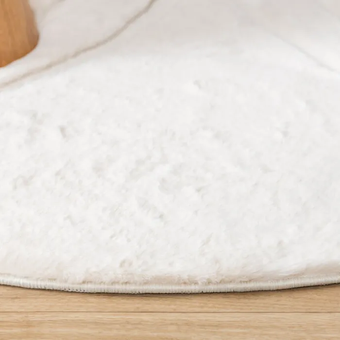 Hochflor Teppich Rund - Carvy Arches Creme