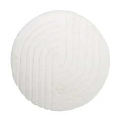 Hochflor Teppich Rund - Carvy Curves Creme