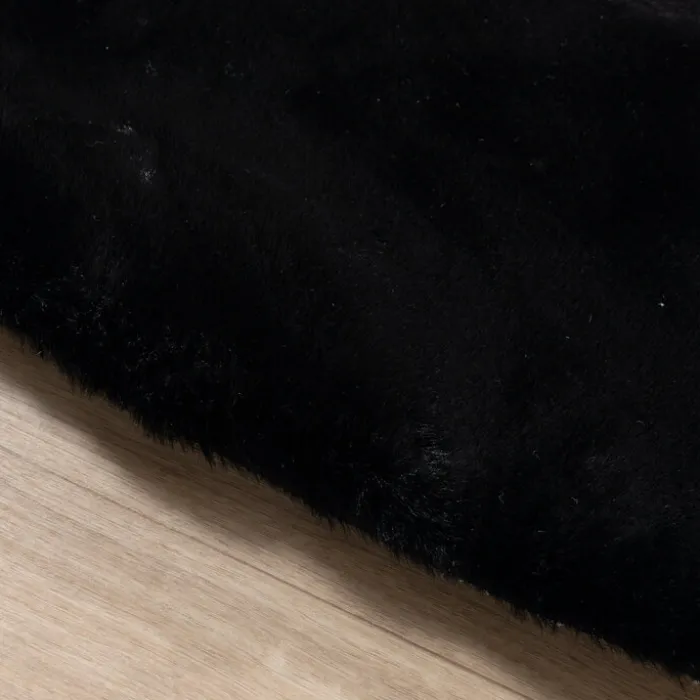 Hochflor Teppich Rund - Comfy Supreme Schwarz