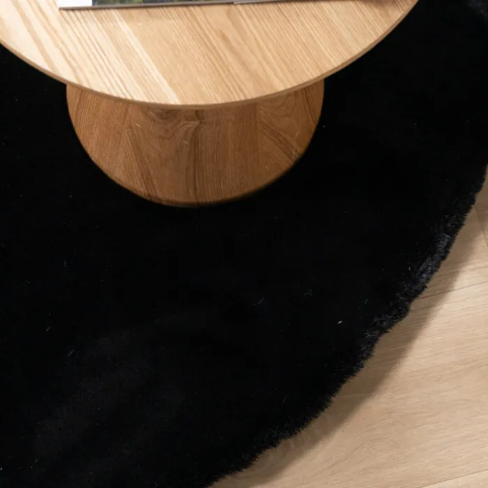 Hochflor Teppich Rund - Comfy Supreme Schwarz