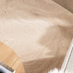 Hochflor Teppich Rund - Comfy Supreme Beige